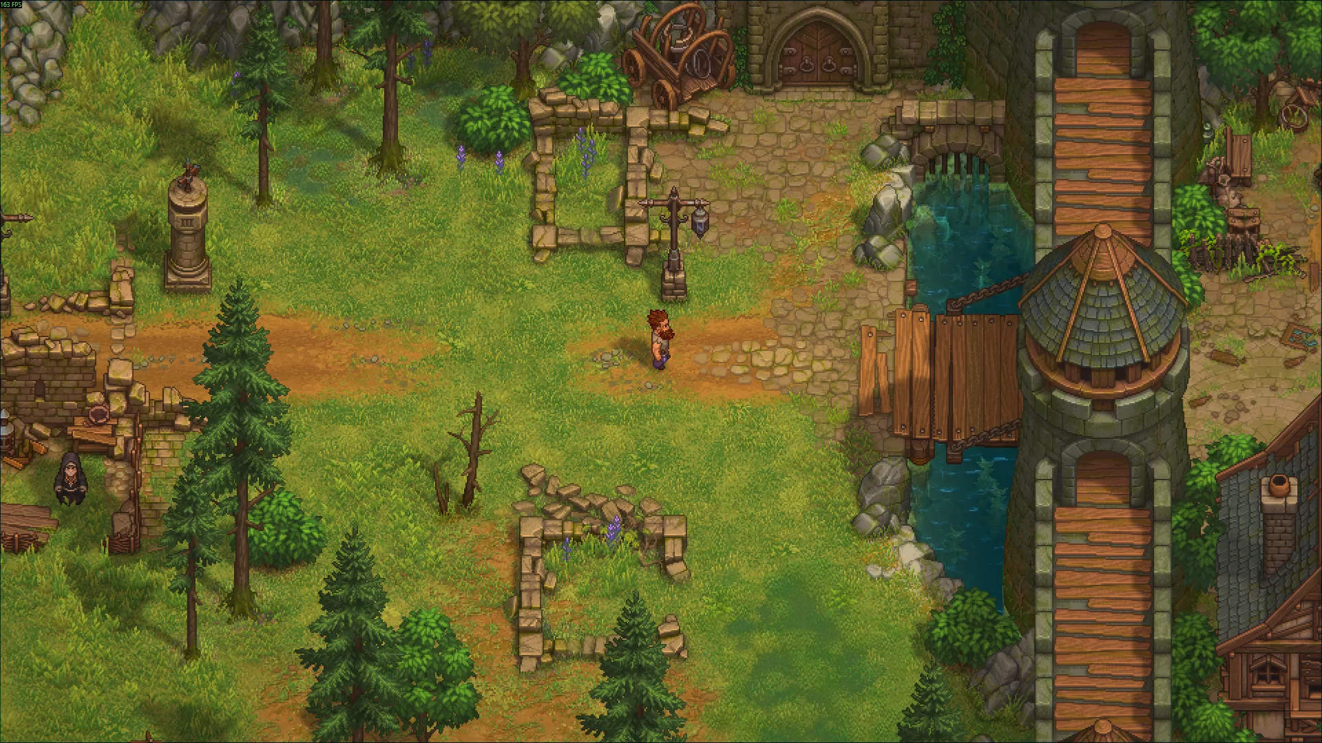 The Town before and after restoration in Graveyard Keeper 2
